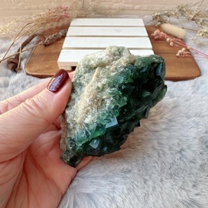 Gorgeous <b>Raw</b> Fluorite Cluster Specimen Dark Green Cube Fluorite Specimen - Product Image 6