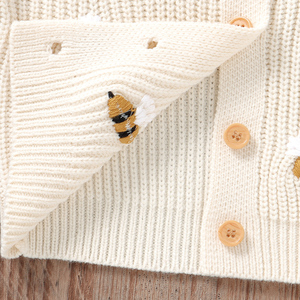 Mimixiong Cardigan Personalizzato con Ricamo a Forma di Ape, Abbigliamento Neutro per Bambini e Bambine, Maglione Morbido in Maglia - Product Image 5