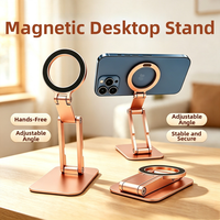 Support de téléphone magnétique pliable |   360 °   Rotatif Flexible |   Réglage multi-angles |   Support de bureau magnétique universel E06