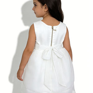 उच्च गुणवत्ता वाले बच्चे मीठे राजकुमारी पोशाक फीता धनुष पुफी तुले स्कर्ट बैक जिपर जन्मदिन पार्टी - Product Image 3