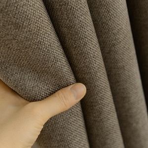 Cortinas de lino para ventana, accesorio de lujo personalizado, color marrón, ondulado, para el hogar - Product Image 1
