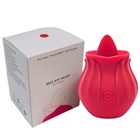 Vibromasseur Dildo Rose avec fonction de poussée, stimulateur du point G, 10 modes de succion pour stimulation clitoridienne, des mamelons et double stimulation anale