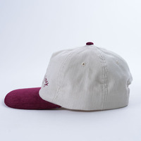 Gorra de béisbol de ala plana personalizada de fábrica, 5 paneles de algodón, ala plana roja con gorra de béisbol Snapback no estructurada