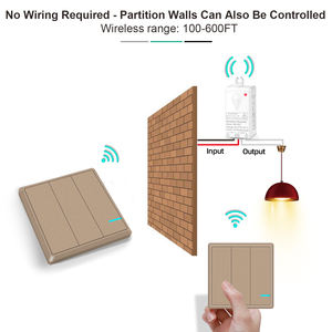 Practical Gold <strong>Remote</strong> Switch <strong>3</strong> -Gang IP66 1000W LED <strong>Control</strong> &amp; RF433 10A Wireless Switch for Home &amp; Office Light - Product Image 4