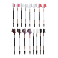 Brosse à cils et sourcils double tête avec manche en plastique pour séparer les cils et les sourcils