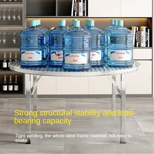 Table de banquet pliante ronde en acier inoxydable résistante à l'eau <span class=keywords><strong>pour</strong></span> hôtel moderne, <span class=keywords><strong>barbecue</strong></span> extérieur, <span class=keywords><strong>location</strong></span> <span class=keywords><strong>pour</strong></span> la maison - Product Image 4