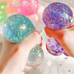 Nouvelle conception, jouets moelleux TPR de grande taille (5,5 cm), forme ronde, anti-stress, balle à presser en maltose, jouets sensoriels - Product Image 2