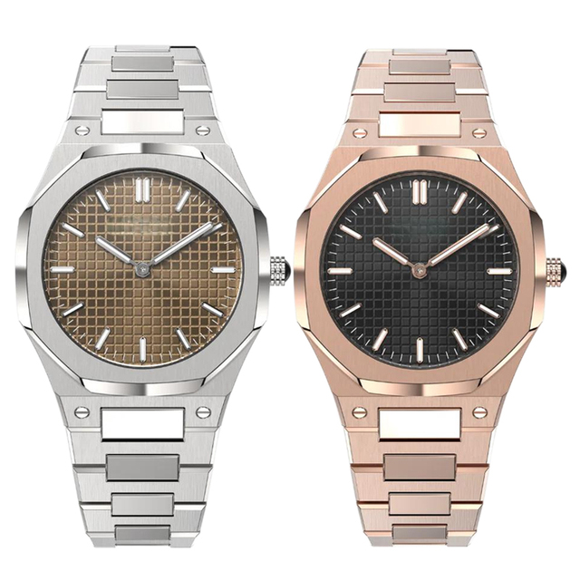 OEM Custom Stainless Steel Luxury Waterproof Quartz Wrist Watch with Ronda Movement 20mm Band Simple Fashion Design for Men
