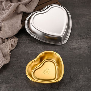 Assiette à collation en acier inoxydable 304 en forme de cœur, bol à dessert doré/argenté, plat de service pour fête, assiette d'amour YX9151 - Product Image 2