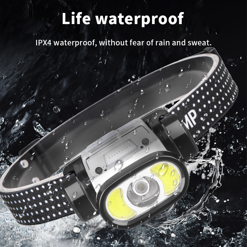 Новый мощный светодиодный фонарь для кемпинга со встроенным аккумулятором, фонарь с зарядкой от USB, водонепроницаемый Головной фонарь, налобный фонарь