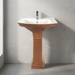 Zebra Pattern Porcelain Pedestal Wash Basin Vinus Set Black White Lavabo <b>Sink</b> Stand Bathroom India Design - Product Image 5