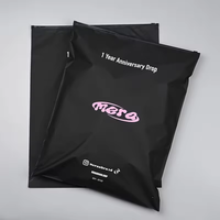 Sac refermable noir mat de haute qualité en PE, auto-scellant, pour l'emballage de vêtements et de chaussettes (usage professionnel)