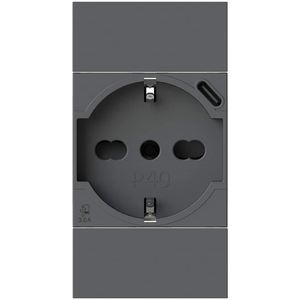 4 boîtes de prises murales P40 Schuko avec port USB Type C 3.0A, noires, standard, avec mise à la terre, en plastique, 230V - Product Image 1