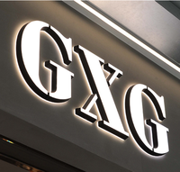 Logo personnalisé en 3D éclairé par LED avec acrylique imperméable DC 12V, couleur et forme personnalisées pour la publicité paysagère