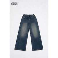 Pantalon en jean vintage à jambe large pour femme, design personnalisé, écologique, ample, respirant, taille haute, grandes tailles