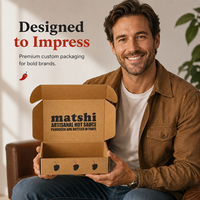 Boîte alimentaire personnalisée en papier kraft, boîte d'expédition ondulée avec impression de logo pour bouteilles de sauce piquante, cadeaux gastronomiques, condiments avec fenêtre