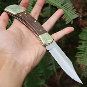 Couteau pliant d'extérieur personnalisable en acier inoxydable 5Cr13 avec manche en bois de santal rouge pour le camping, la survie et la chasse - OEM - Product Image 4