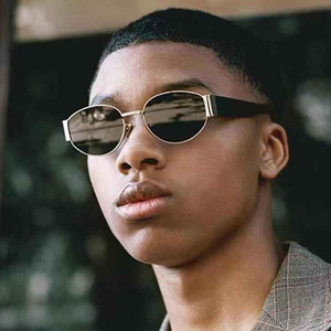 2020 nuovi <span class=keywords><strong>occhiali</strong></span> da sole ovali marroni celebrità di Internet Unisex retrò Hip-Hop Bar Disco stile femminile europeo americano in lente retrò - Product Image 3