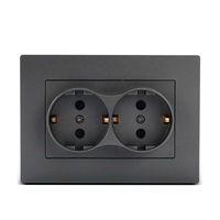 Blanco Negro Gris Oro PC Panel Empotrable en la pared Doble enchufe Schuko para el hogar Estándar DE LA UE 16A 250V Alemania Tomas de corriente