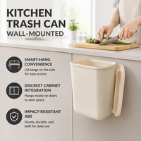 Cubo de Basura Genérico para Cocina, Montado en la Pared, con Tapa, para Colgar en la Puerta del Armario, Cesto de Basura para Baño