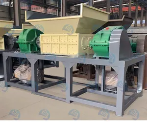 Tires Recycling Shredder Double Shaft Machine Factory Waste Recycling Metal Crusher Machine