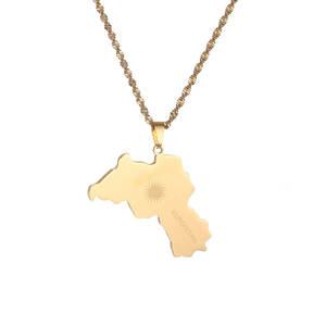 Collar de Oro Antideslustre de Moda, 14k 18K, Acero Inoxidable 316L, Colgante con Mapa de Kurdistán, para Mujeres, Hombres y Niñas - Product Image 6
