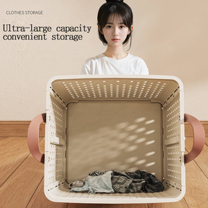 Dung lượng lớn có thể gập lại quần áo nhựa lưu trữ bin hộ gia đình bẩn giặt <span class=keywords><strong>Hamper</strong></span> hộp lưu trữ với tổ chức cho phòng tắm sử dụng - Product Image 2