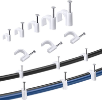 Clou en acier Nylon en cercle Ethernet 8mm Clips de câble support de cordon gestion de fil paquet de 100