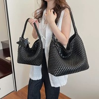 Tas Tote Wanita Model Anyaman Bintang Caihong Baru 2026, Serbaguna, Terbuka, Bahan PU Katun, Bisa Dipakai di Semua Musim, Model 8652 CN/GUA