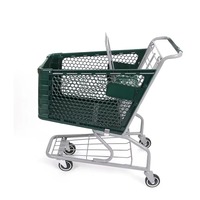 chariot de magasin en acier de poussée de main de 4roues pliant chariot de chariot à provisions chariot de marché de supermarché
