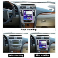 Autoradio Android vertical style Tesla pour Toyota Camry 2008-2012, CarPlay sans fil, GPS, DSP, caméra de recul AHD, lecteur multimédia