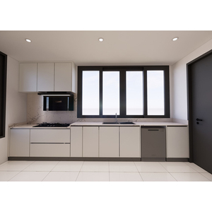 Armarios de <span class=keywords><strong>cocina</strong></span> modernos <span class=keywords><strong>y</strong></span> elegantes con <span class=keywords><strong>horno</strong></span> incorporado <span class=keywords><strong>y</strong></span> <span class=keywords><strong>microondas</strong></span> <span class=keywords><strong>para</strong></span> espacios abiertos Sunrise - Product Image 1
