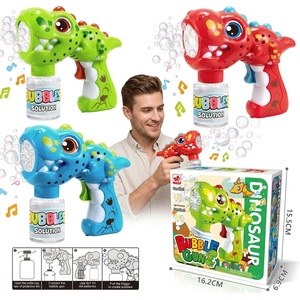Pistolet à bulles dinosaure de dessin animé, automatique, avec lumières et <span class=keywords><strong>musique</strong></span>, cadeaux de fête d'été, vente en gros, plastique ABS, pour les enfants de 8 à 13 ans, Concord - Product Image 5