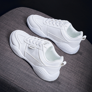 Moda damas calzado de cuero blanco <span class=keywords><strong>mujer</strong></span> casual correr caminar Zapatos Zapatillas de deporte de las mujeres <span class=keywords><strong>Tenis</strong></span> - Product Image 5