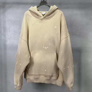 Sudadera con capucha de talla grande Unisex de algodón de alta calidad, sudadera informal de moda personalizada, cuello con capucha clásico holgado para otoño - Product Image 3