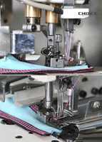 Machine à Coudre Industrielle Point de Recouvrement GC562-02BB/DD, Plate avec Dispositif de Pose de Bande, pour T-shirts, Triple Aiguille