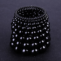 Bestone – Bracelet d'obsidienne de Yoga personnalisé noir 4mm 6mm 8mm 10mm, pierre naturelle de luxe Feng Shui