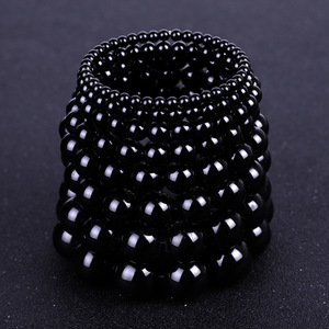 Bestone Custom <strong>Black</strong> 4mm 6mm 8mm 10mm Healing Power Natural <strong>Stone</strong> Luxury Feng Shui Yoga Obsidian Bracelet - Product Image 2