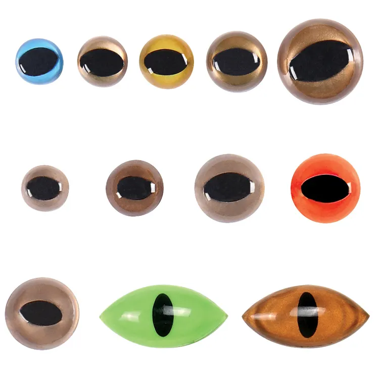 Ojos artificiales de vidrio de alta calidad, 8mm-24mm, forma ovalada, recién nacido, muñeca