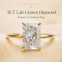 Bague de fiançailles en diamant de laboratoire taille radiant certifié IGI 1, 3 ou 5 carats, or jaune 14 carats, solitaire, bijoux fins personnalisés, vente en gros