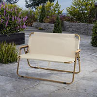 Chaise de camping pliante moderne pour hôtel avec logo personnalisé - Siège double en métal et tissu Oxford