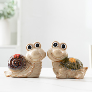Adorno de cerámica para tortuga y <span class=keywords><strong>caracol</strong></span>, hogar creativo, sala de estar, mueble de <span class=keywords><strong>TV</strong></span>, decoración de pecera de animales pequeños, decoración de paisaje - Product Image 5