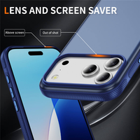 Coque 2-en-1 pour iPhone 18 17 16 Pro Max, dos plat et lisse en TPU+PC, avec bords latéraux antidérapants pour la caméra, anti-chute et anti-rayures