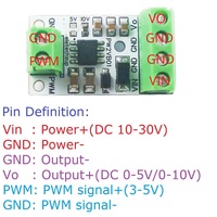 Convertisseur PWM DAC de fréquence et de tension 0-5V/0-10V, carte d'extension de signal analogique IO pour PLC MCU FPGA, générateur de signal, alimentation CC 10-30V