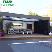 Pergola bioclimatique à lames orientables en aluminium de 9 x 3 m, motorisée, imperméable, pour terrasse, gazebo en métal pour extérieur