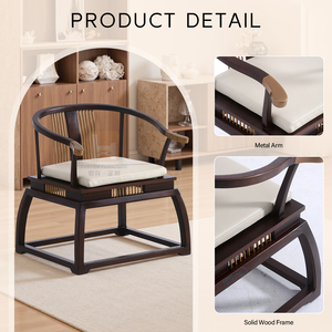 Nuova Poltrona Artigianale in Stile Cinese in Legno Massello Antico Ecologico per <span class=keywords><strong>Camera</strong></span> <span class=keywords><strong>da</strong></span> Letto e Soggiorno Personalizzabile con Schienale - Product Image 6