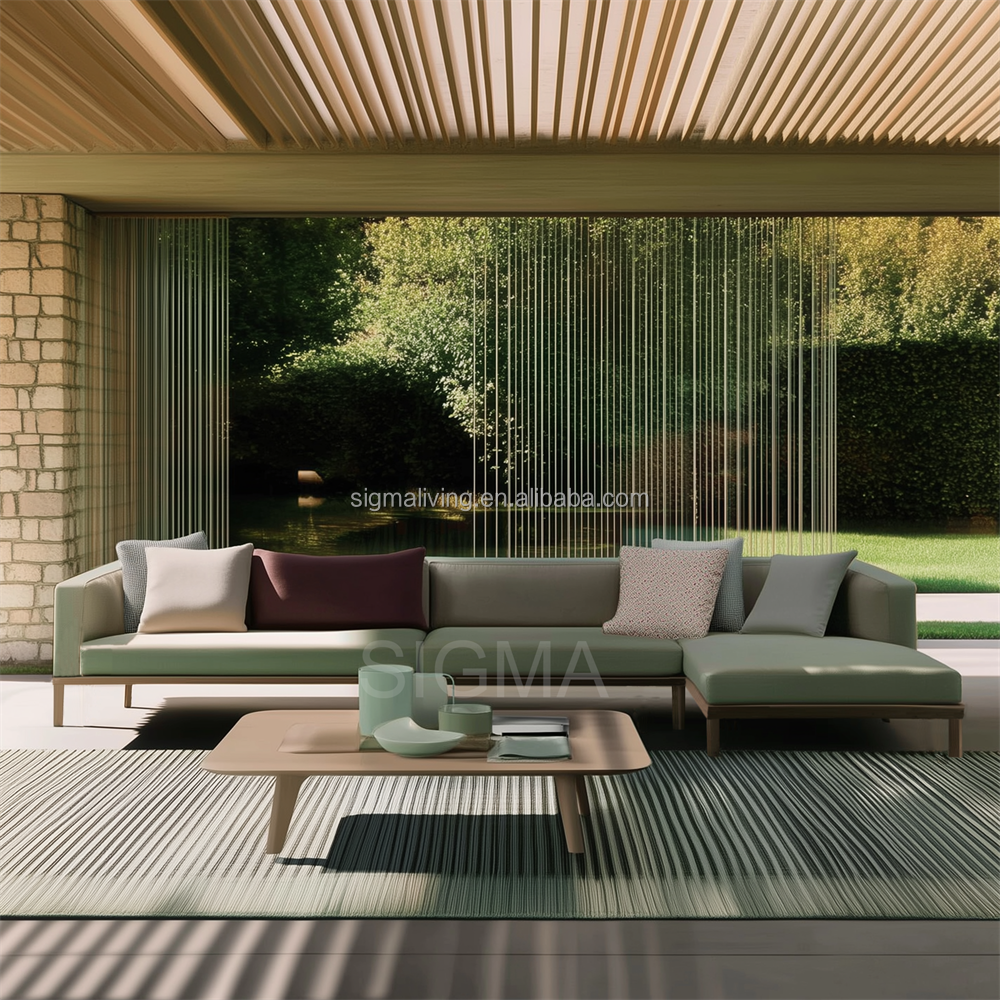 Sigma High Quality Garden Furniture Outdoor Sofa Set Modern Patio Furniture Set Luxury Teak Wood Garden Sofas
