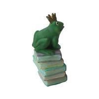 Statue de grenouille en résine polyrésine, 1 pièce, Statue de princesse, assise sur les livres, décoration de table