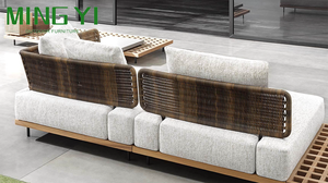 Bán Buôn Kết Hợp Mây <span class=keywords><strong>Sofa</strong></span> Đặt Ngoài Trời Cắt <span class=keywords><strong>Sofa</strong></span> Không Thấm Nước Hợp Kim Nhôm Gỗ Tếch Đồ Nội Thất Patio <span class=keywords><strong>Sofa</strong></span> Bộ - Product Image 3