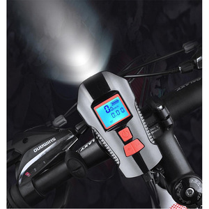 Luz delantera de bicicleta recargable por USB con pantalla de velocímetro y luz trasera, accesorio de ciclismo LED impermeable IPX4 - Product Image 3